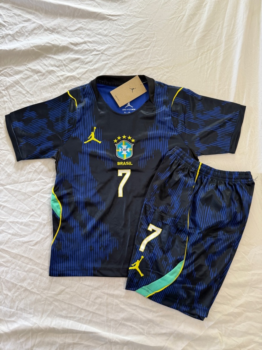 Kids Blue Black Brazil VINI JR. #7 Set - Picture 2 of 3